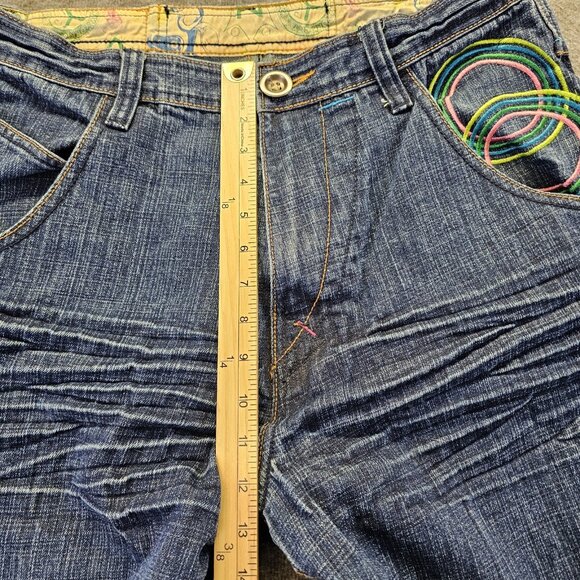 Notorious BIG Jeans Mens 34x33 Blue Embroidered Denim Hip Hop Baggy Skate - Picture 12 of 13